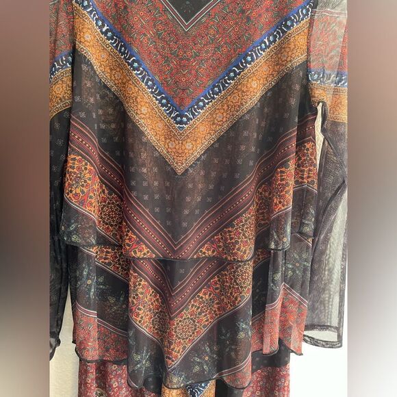 Desigual bohemian mini dress with sheer ruffles  XL - Picture 7 of 11